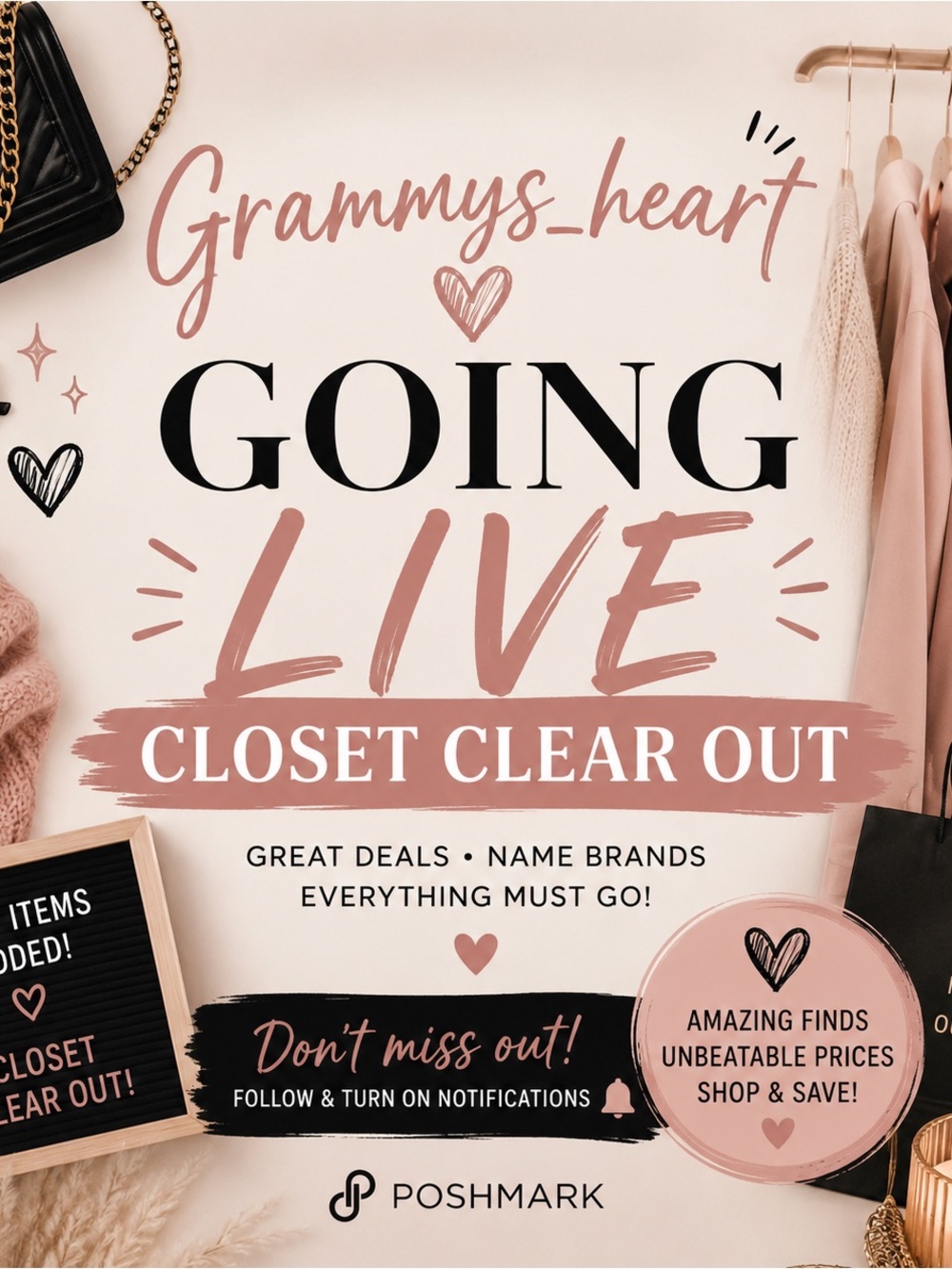 ❤️🫶🏼Going Live Closet Clear Out and share anything show!! Like to be notified.